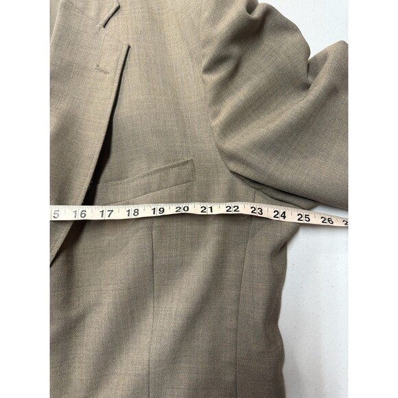 Stafford Blazer 48L Men's Tan Classic Wool Blend 2 Button Notch Collar Vent - Picture 5 of 9